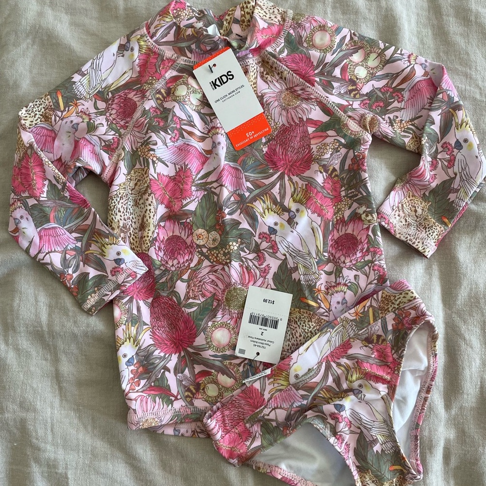 Floral Kids Rash Guard Set